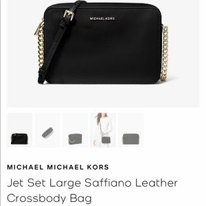 Michael Kors Jet Set Large Saffiano Leather Crossbody Bag